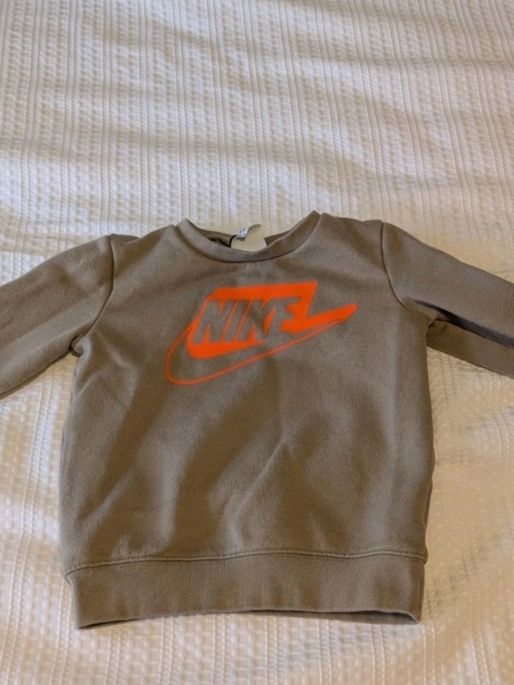 Nike Kids Brown Sweatshirt with Bright Orange Swoosh